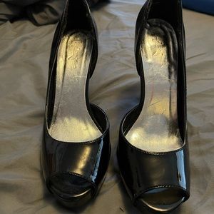 Forever 21 black peep toe heels